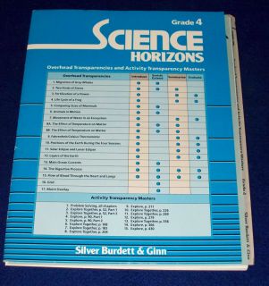 Silver Burdett 4th Grade 4 Science Horizons Overhead Transparencies 