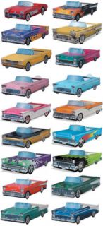   50s Cars for Party 12 Long Perfect for Snacks Burgers Fun