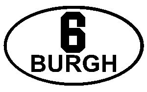 Pittsburgh Steelers 6 Burgh Oval 4 inch Sticker Decal