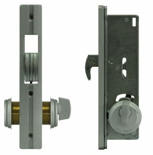 Security Sliding Door Mortise Hookbolt Lock Set with Brass Cylinders 
