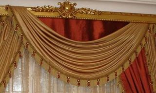 curtains Gold and burgundy drapery 100% hand made Egyptian TASSEL 