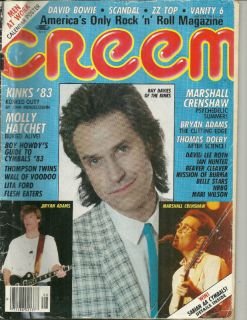 Aug 1983 Creem Magazine The Kinks Bryan Adams