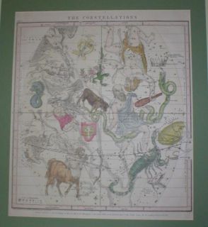 1856 Antique Handcolored Set Burritt Constellations Sky Maps Astrology 