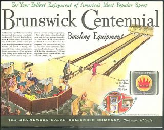 Brunswick Balke Collender Centennial Bowling Equipment Ad 1941