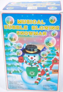 Vintage Musical BUBBLE BLOWING Snowman Electric Tabletop Ornament