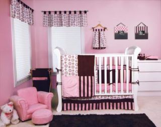Trend Lab Bubblegum Pink Girl 5pc Nursery Infant Baby Crib Bedding Set 