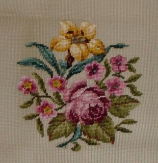 Vintage Bucilla Rose Bouquet Needlepoint Canvas