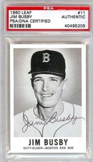 Bill Busby Autographed Signed 1960 Leaf Card PSA DNA 40495205