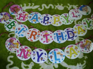 Bubble Guppies Medium Happy Birthday Banner with Personalized Name 