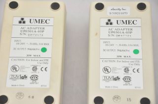 Umec UP0301A05P AC Power Supply Charger Adapter 5VDC 30W Lot of 2 
