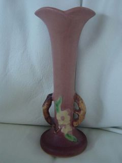 Roseville Pottery Apple Blossom 7 Bud Vase in Pink