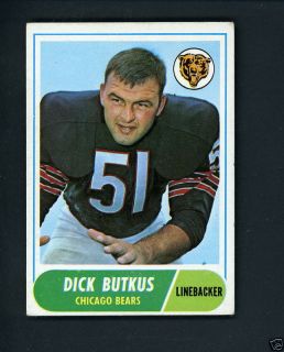 1968 Topps 127 Dick Butkus Chicago Bears EX Cond