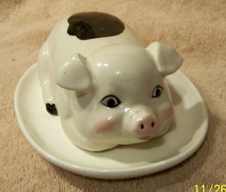  Unusual Ceramic "Pig Butter Dish"