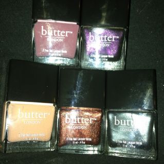 BUTTER LONDON NAIL LACQUERS SET OF 5 GREAT DEAL NEW SHIPS FAST