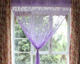 Purple Butterfly Fringe Door Doorway Room Window Curtain String Drape 