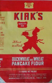 Vintage Kirks Buckwheat and Wheat Pancake Flour 10 lb Paper Sack 