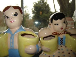 PR 1940s California Dee Lee West Coast Pottery Boy Girl Figurine 