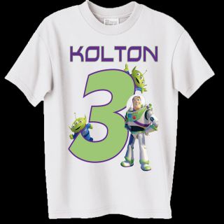 New Personalized Buzz Lightyear Birthday White T Shirt All Toddler 