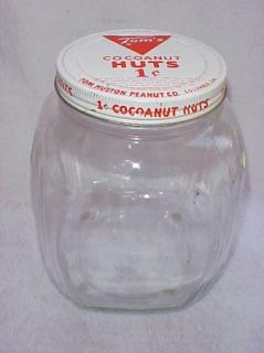 Original Toms Peanut 1950s 1c Candy Huts Jar Lance Store