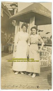 C1915 Photo New York NY Coney Island Two Women at Ticket Booth 