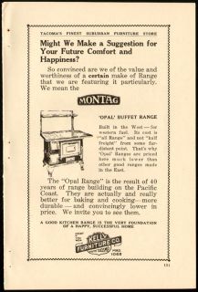 1927 Print Ad Montag Opal Buffet Range Kelly Furniture