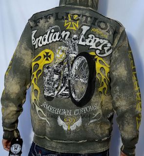 Affliction American Customs Indian Larry Shaman Mens Zip Hoodie A5363 