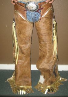  on Leather Pro Rodeo Bullriding Chaps Chap Metallic Made 2 Orde