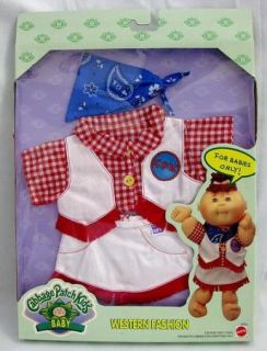Mattel Cabbage Patch Kids Baby Fashion Outfit Western Fashion 1996 New 