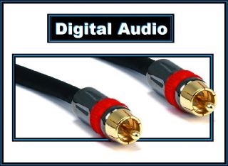Premium RCA Digital Coax Coaxial Audio Video Cable Subwoofer Cord 