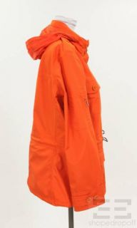 Burberry London Packable Orange Pocket Front Wendy Rain Jacket Size 