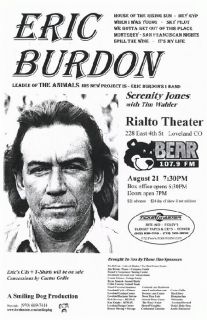 Eric Burdon The Animals Loveland Colorado Concert Poster