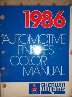 1986 Sherwin William Auto Paint Color Manual Truck W