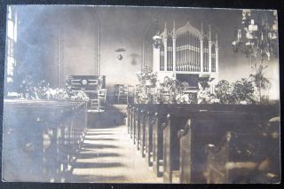 Bullville Crawford NY 1908 Inside Church Organ RPPC