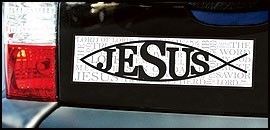    Jesus Lord Our Savior Shepherd Ichthus Fish Auto Car Bumper Sticker