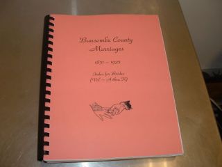 Buncombe County Female Marriages Index 9 Book Set