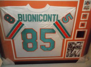Nick Buoniconti Framed Autographed Miami Dolphins Jersey