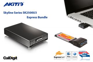 Apple MAC USB 3.0 Caldigit Express Card + Akitio SK2500U3 2.5 Speed 