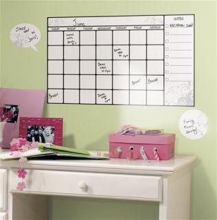 Dry Erase Calendar Wall Decal with Marker Movable