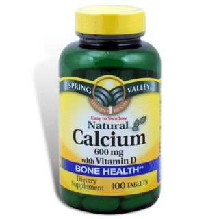 Calcium with Vitamin D 600 MG 100 Tablets Spring Valley
