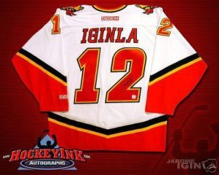 Calgary Flames Jarome Iginla Signed White NHL Jersey