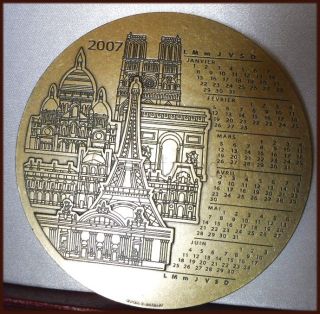 2007 XXL Calendar Bronze Medal Paris Monuments Eiffel Tower Moulin 