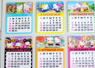 2012 Hello Kitty Calendar Stickers Sanrio H6001