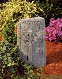 Garden Plaque Garden Decor Stone Plaque Celtic Cross Obelisk Cast 