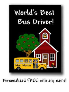 Personalized School Bus Driver Magnet Teacher Gift