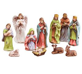   Mini Nativity Scene 11 Piece Set Christmas Jesus Mary Joseph Porcelain