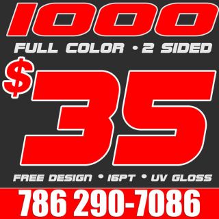 1000 Full Color Business Cards Printing & Design UV  WOW 