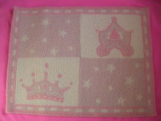 Kids Line Girl Pink Purple White Bedroom Rug Princess Crown Castle 
