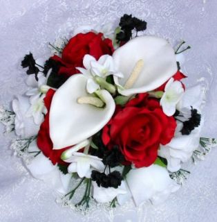   Topper Roses Calla Lilies Silk Wedding Flowers Centerpieces