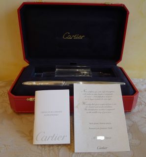 Cartier Limited Edition Calligraphy Fountain Pen w Crystal Stand Box 
