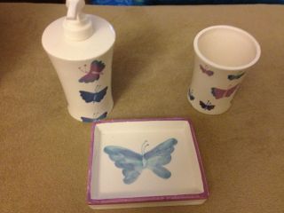  3 Piece Butterfly Bathroom Set